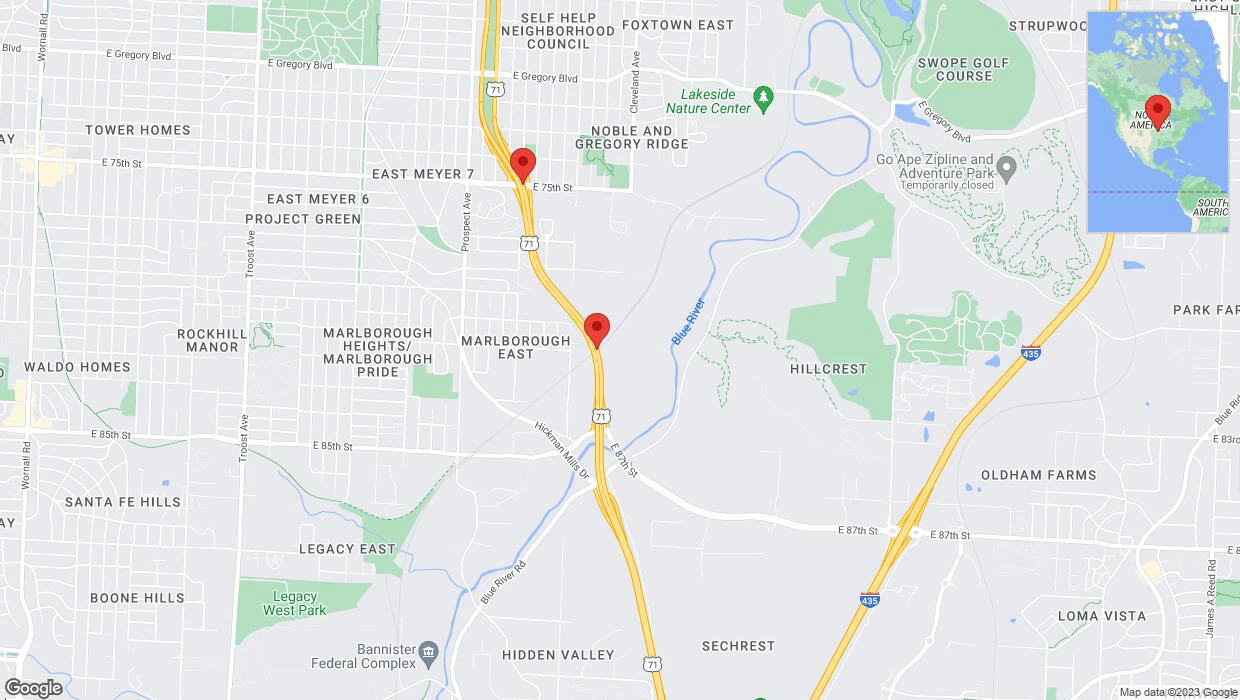 A detailed map that shows the affected road due to 'Reports of a crash on northbound I-40/US-71' on December 16th at 7:01 p.m.