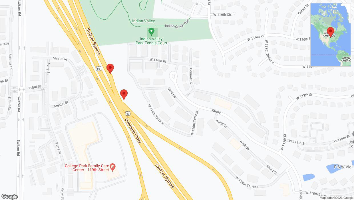 A detailed map that shows the affected road due to 'A crash has been reported on northbound US-69' on December 18th at 6:25 p.m.