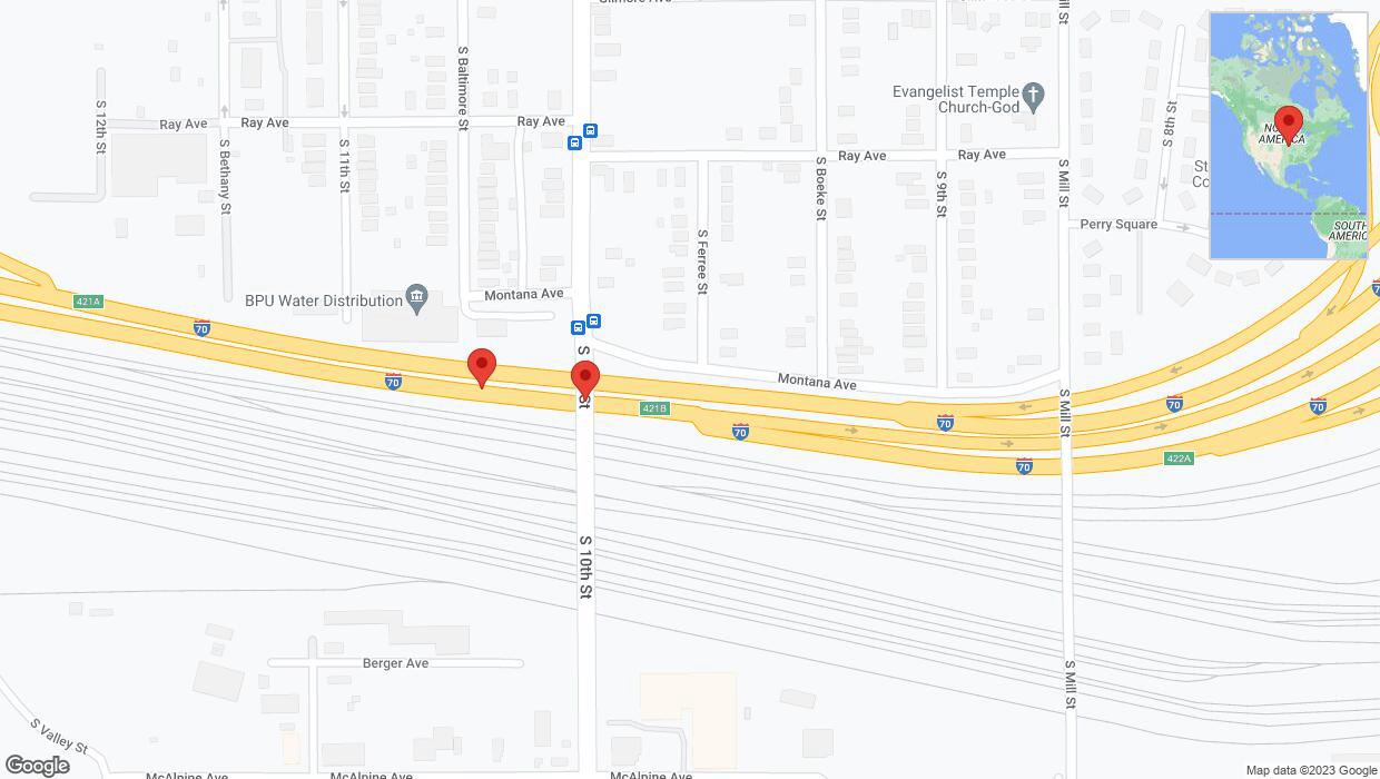 A detailed map that shows the affected road due to 'Broken down vehicle on eastbound I-70 in Kansas City' on December 18th at 8:48 p.m.