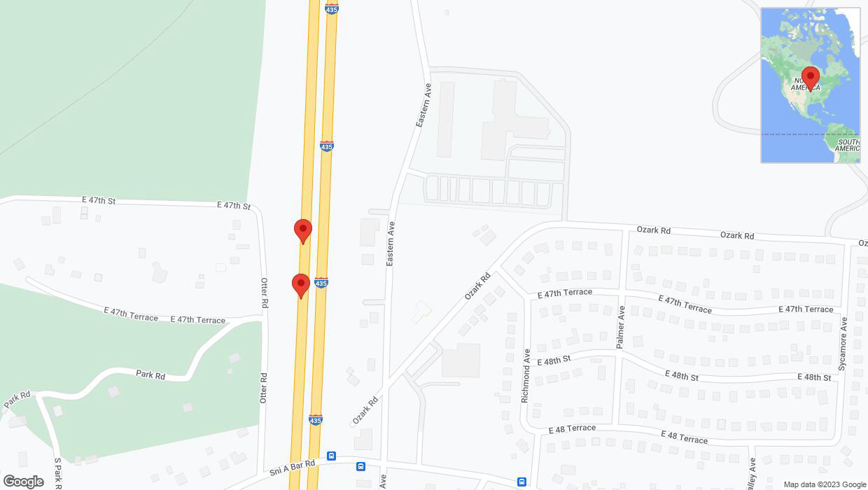 A detailed map that shows the affected road due to 'Broken down vehicle on southbound I-435 in Kansas City' on December 20th at 5:21 p.m.