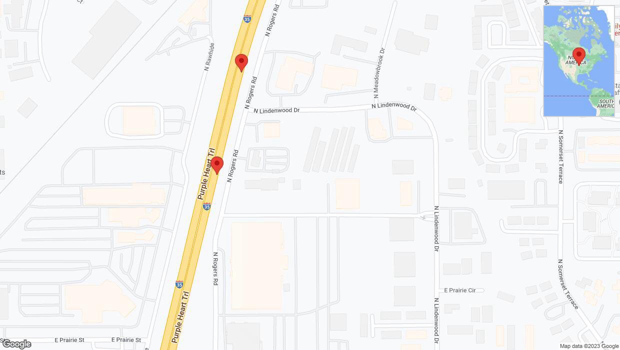 A detailed map that shows the affected road due to 'Broken down vehicle on eastbound I-35 in Olathe' on December 20th at 4:40 p.m.