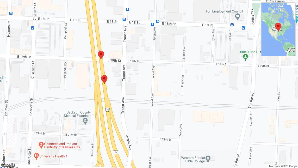 A detailed map that shows the affected road due to 'A crash has been reported on northbound US-71' on December 20th at 6:56 p.m.