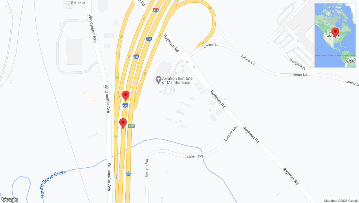 A detailed map that shows the affected road due to 'Broken down vehicle on southbound I-435 in Kansas City' on December 20th at 7:14 p.m.