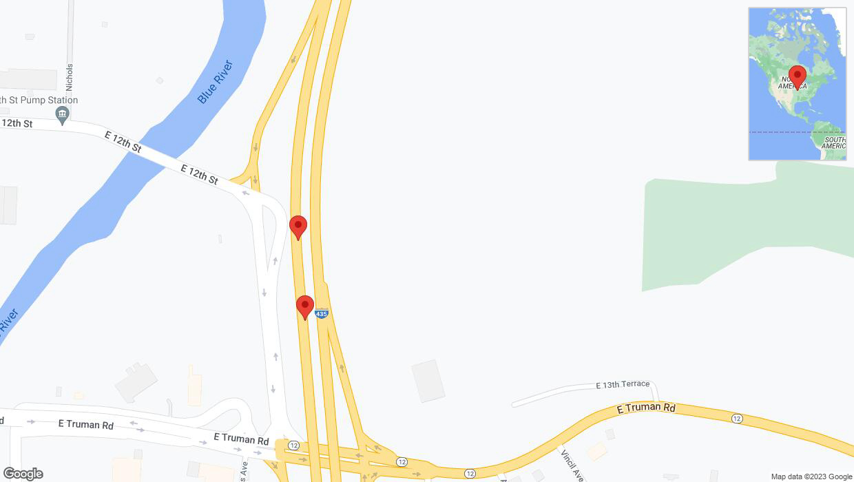 A detailed map that shows the affected road due to 'Reports of a crash on southbound I-435' on December 20th at 7:14 p.m.