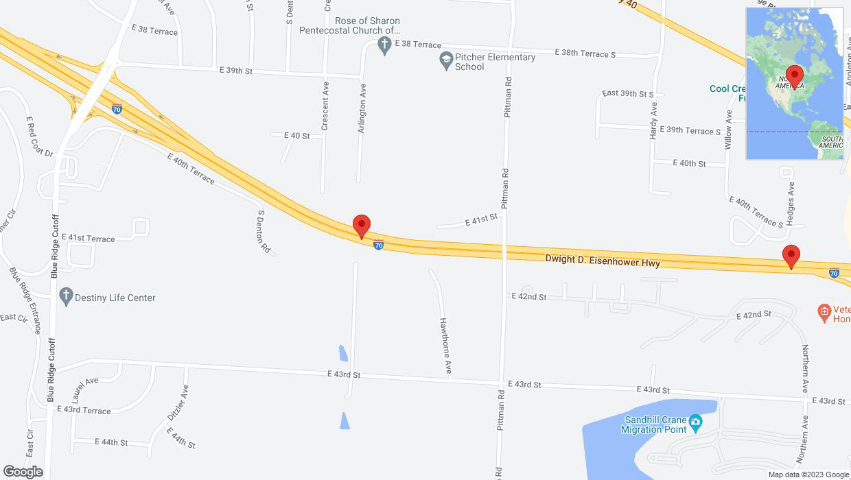 A detailed map that shows the affected road due to 'Reports of a crash on eastbound I-70' on December 21st at 5:17 p.m.