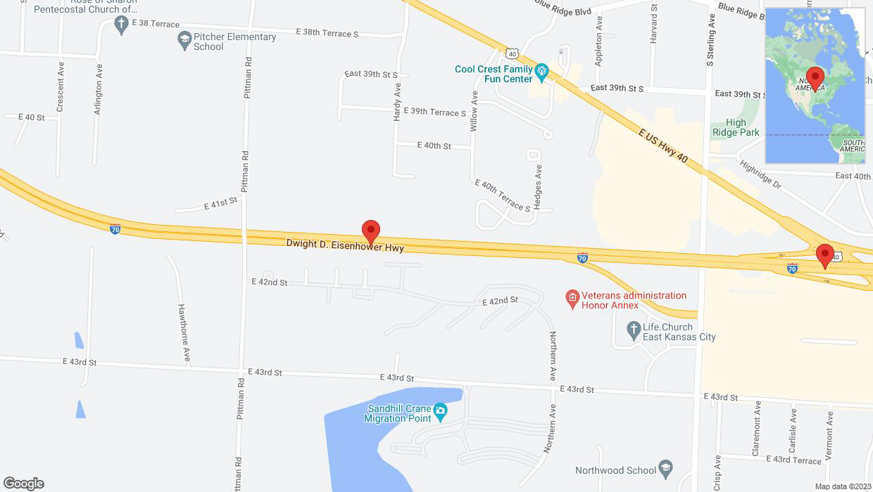 A detailed map that shows the affected road due to 'Reports of a crash on eastbound I-70' on December 21st at 5:22 p.m.