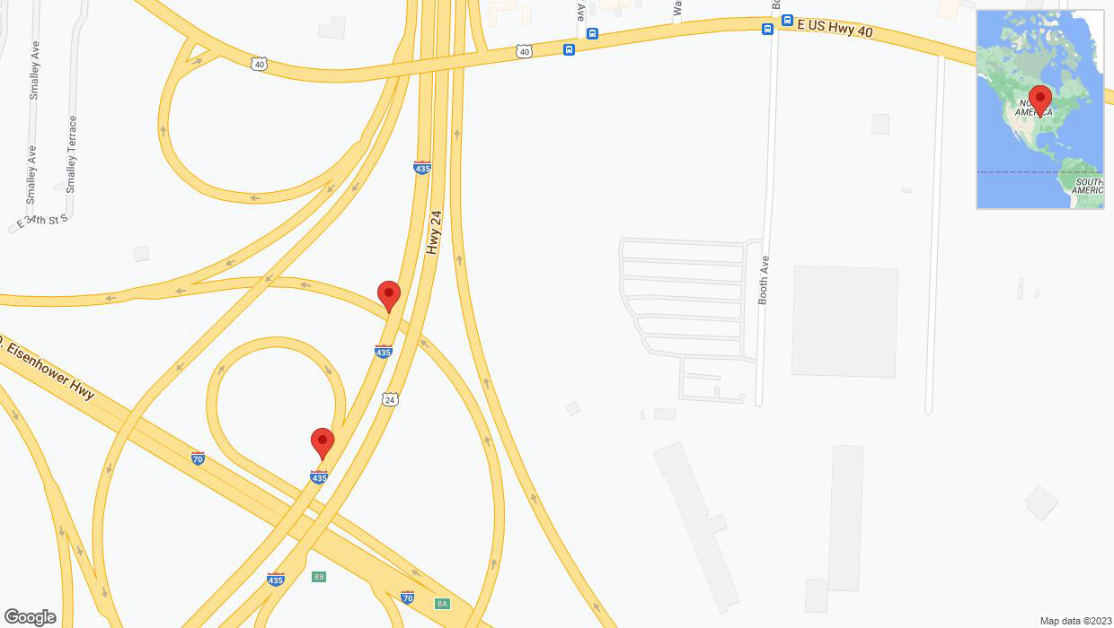 A detailed map that shows the affected road due to 'Reports of a crash on southbound I-435' on December 21st at 11:16 p.m.
