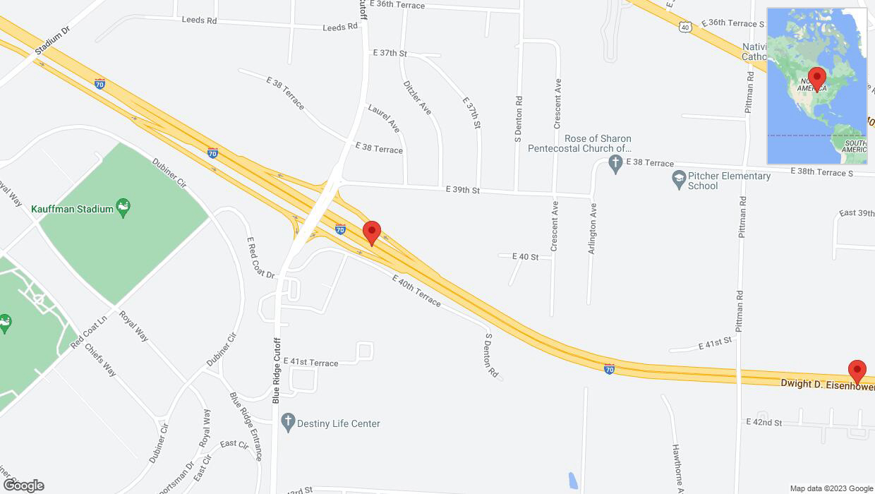A detailed map that shows the affected road due to 'Reports of a crash on eastbound I-70' on December 22nd at 6:11 p.m.