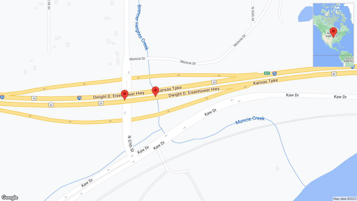 A detailed map that shows the affected road due to 'Broken down vehicle on eastbound I-70 in Kansas City' on December 24th at 12:20 p.m.