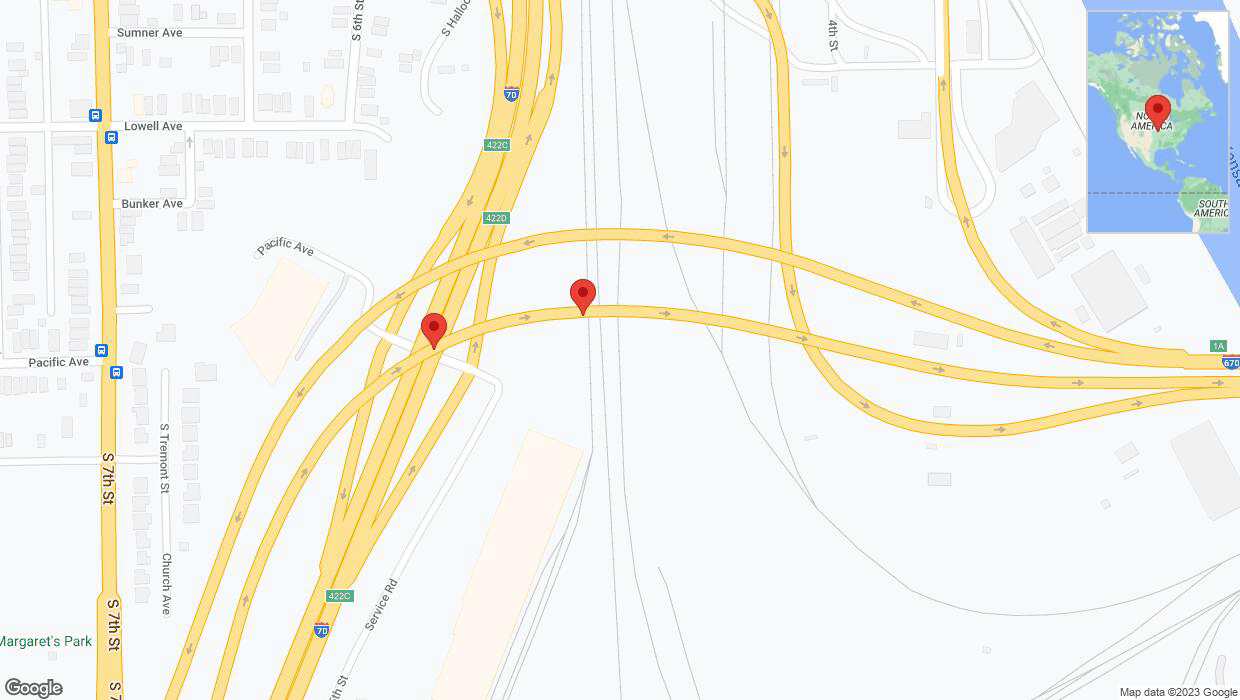 A detailed map that shows the affected road due to 'Crash report: I-670' on December 25th at 12:42 p.m.