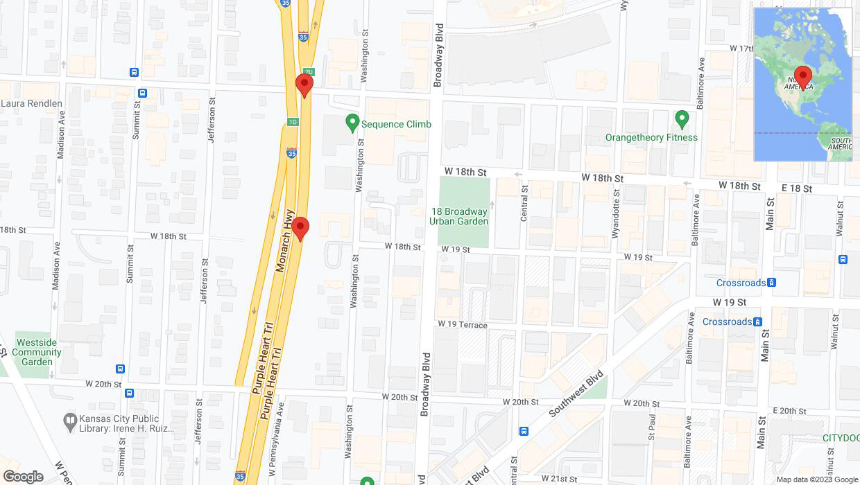 A detailed map that shows the affected road due to 'Broken down vehicle on northbound I-35 in Kansas City' on December 26th at 1 p.m.