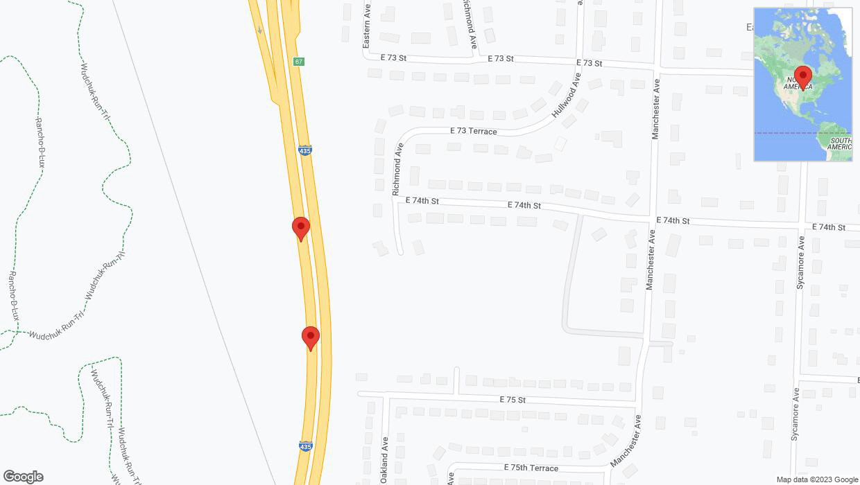 A detailed map that shows the affected road due to 'Broken down vehicle on southbound I-435 in Kansas City' on December 30th at 10:17 p.m.