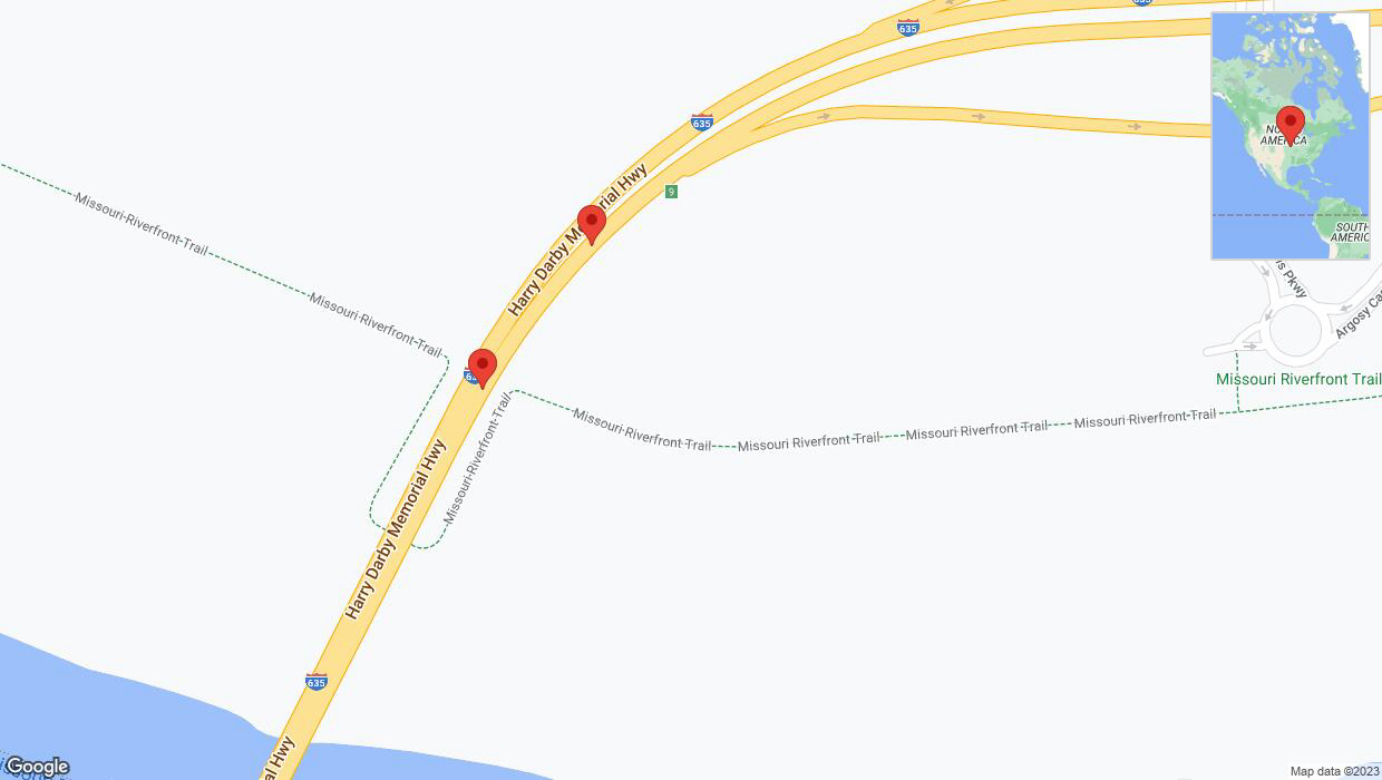A detailed map that shows the affected road due to 'Broken down vehicle on northbound I-635 in Riverside' on December 30th at 3:36 p.m.