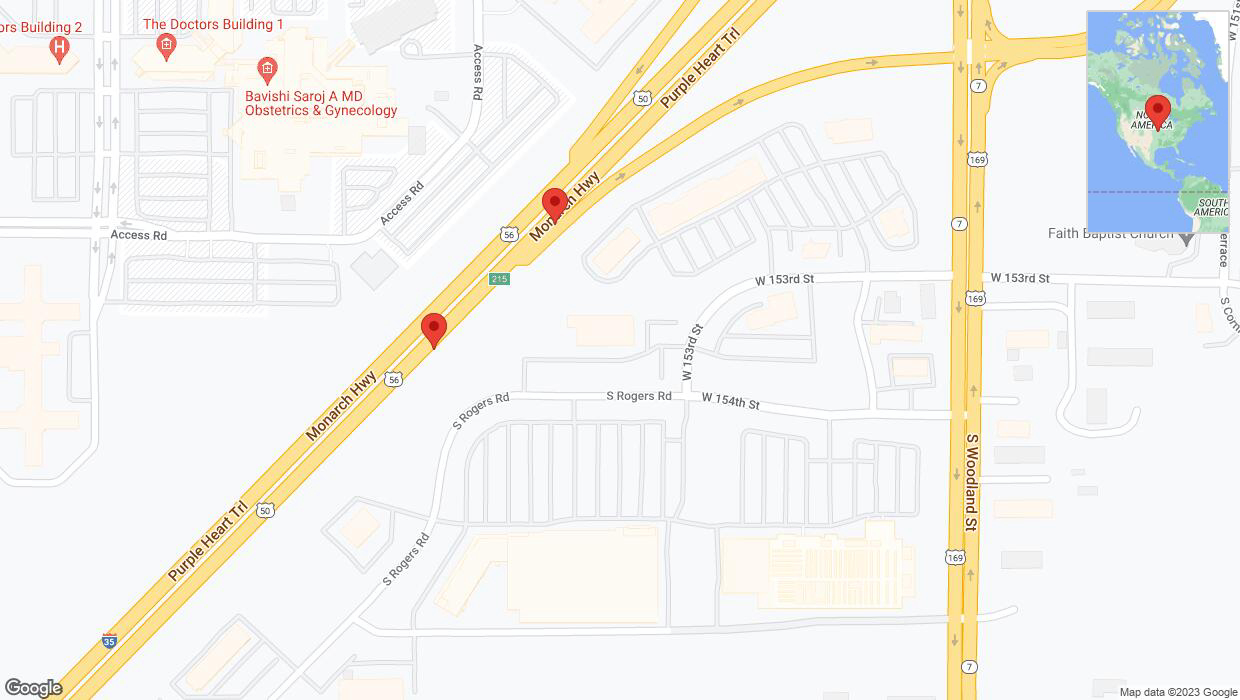 A detailed map that shows the affected road due to 'Broken down vehicle on eastbound I-35 in Olathe' on December 30th at 10:53 p.m.