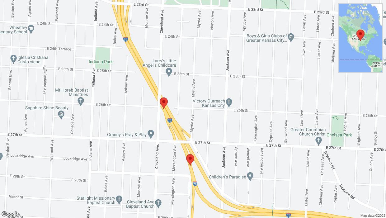 A detailed map that shows the affected road due to 'Kansas City: I-70 closed' on December 31st at 2:19 p.m.