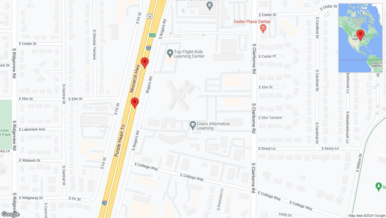 A detailed map that shows the affected road due to 'Broken down vehicle on eastbound I-35 in Olathe' on January 1st at 4:33 p.m.