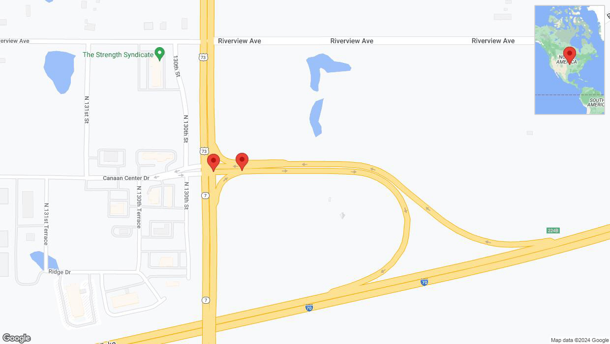 A detailed map that shows the affected road due to 'Crash reported on North 130th Street in Bonner Springs' on January 3rd at 8:36 p.m.
