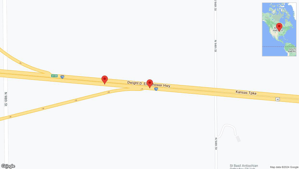A detailed map that shows the affected road due to 'I-70 Richtung I-435/Exit 411' on January 8th at 3:20 p.m.