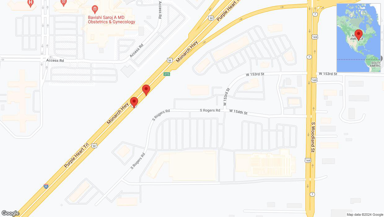 A detailed map that shows the affected road due to 'I-35 Richtung US-169/K-7/Exit 215' on January 8th at 3:32 p.m.