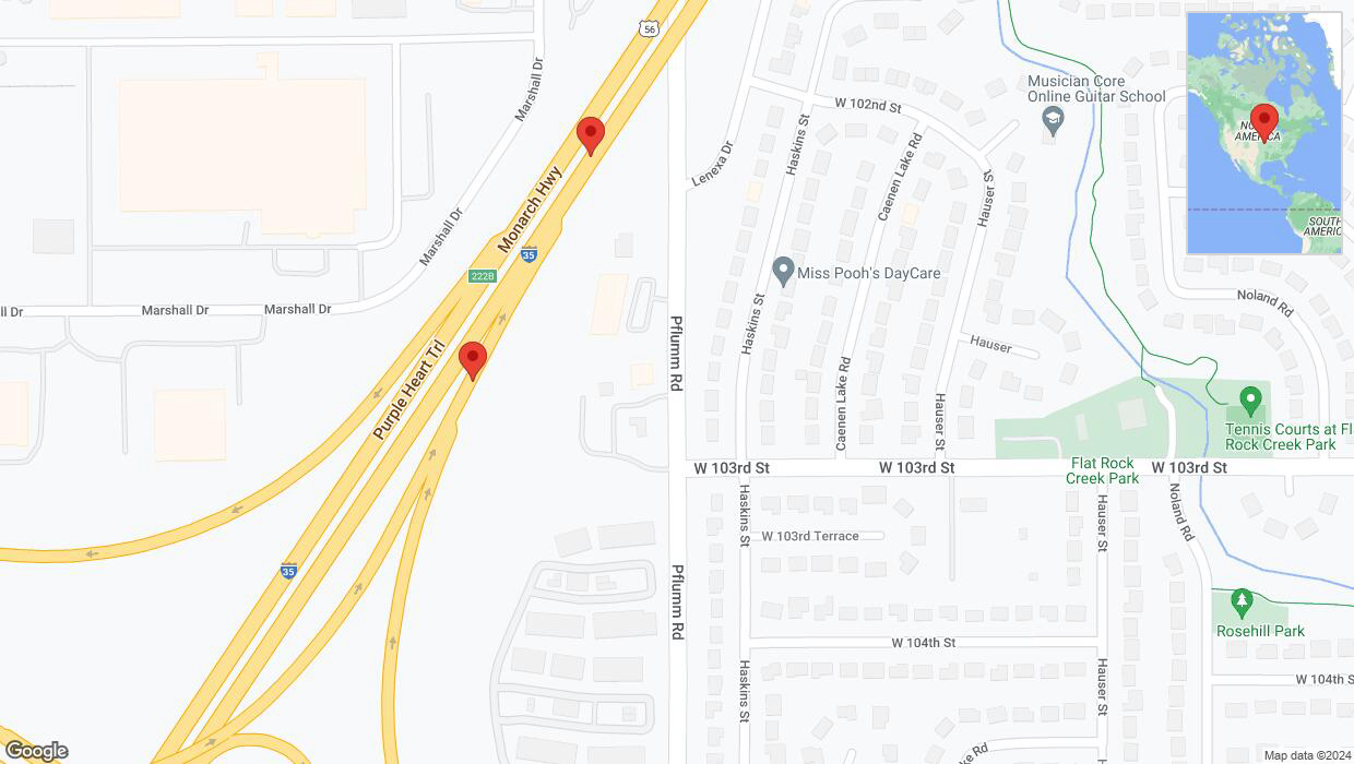 A detailed map that shows the affected road due to 'Pflumm Road Richtung I-35 North' on January 8th at 4:12 p.m.