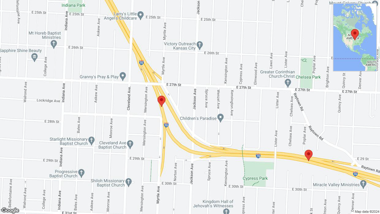A detailed map that shows the affected road due to 'I-70 Richtung Van Brunt Boulevard/Exit 6' on January 8th at 11:26 p.m.
