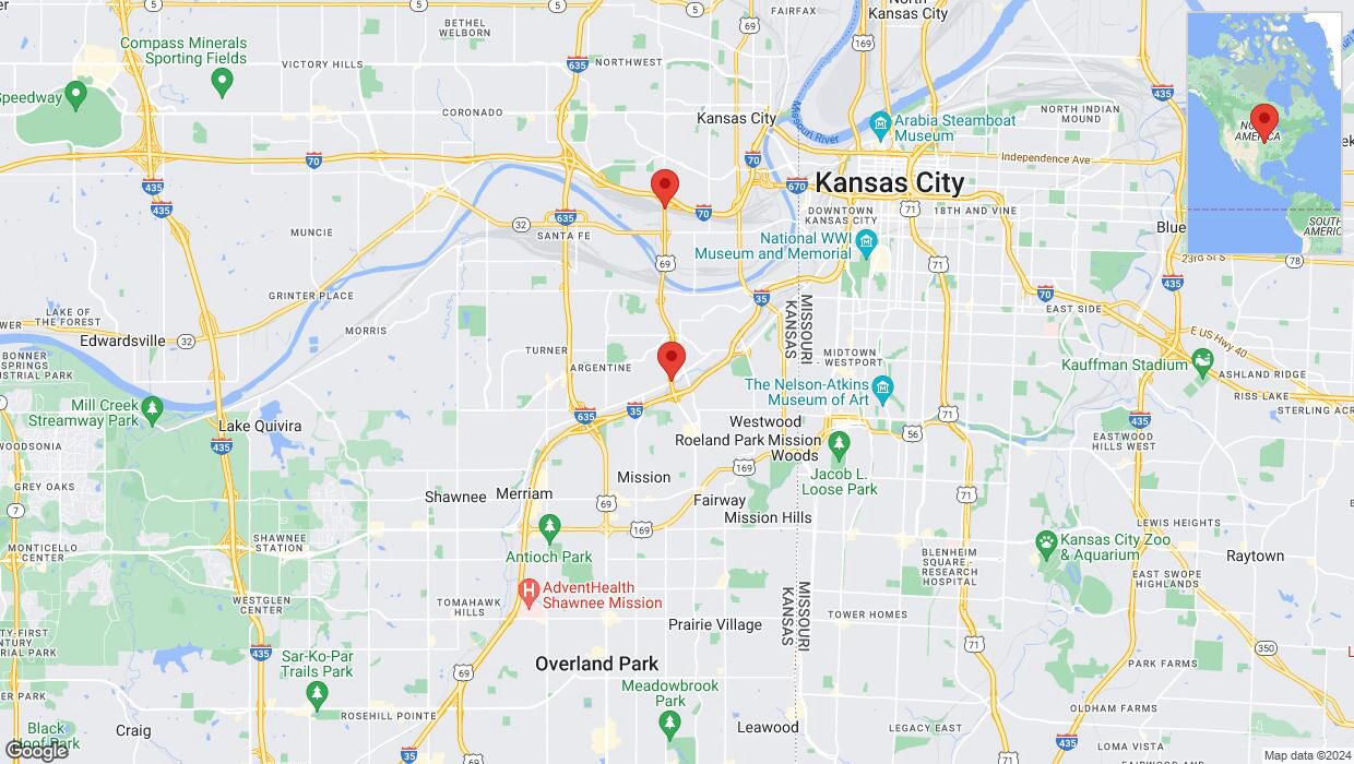 A detailed map that shows the affected road due to 'US-69 Richtung I-70/US-40/Exit 420' on January 9th at 12:51 a.m.