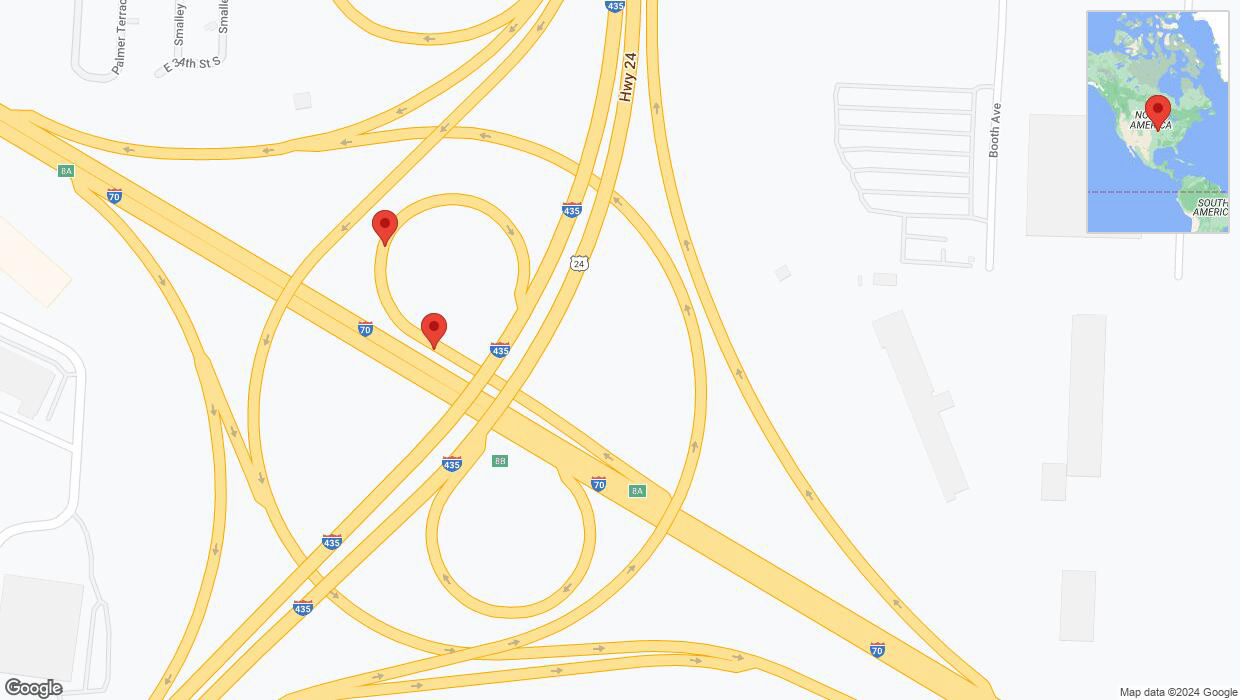 A detailed map that shows the affected road due to 'George Brett Super Highway Richtung I-435 South' on January 9th at 2:31 a.m.