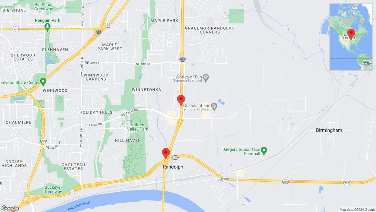 A detailed map that shows the affected road due to 'I-435 Richtung MO-210/Exit 55' on January 9th at 3:49 a.m.