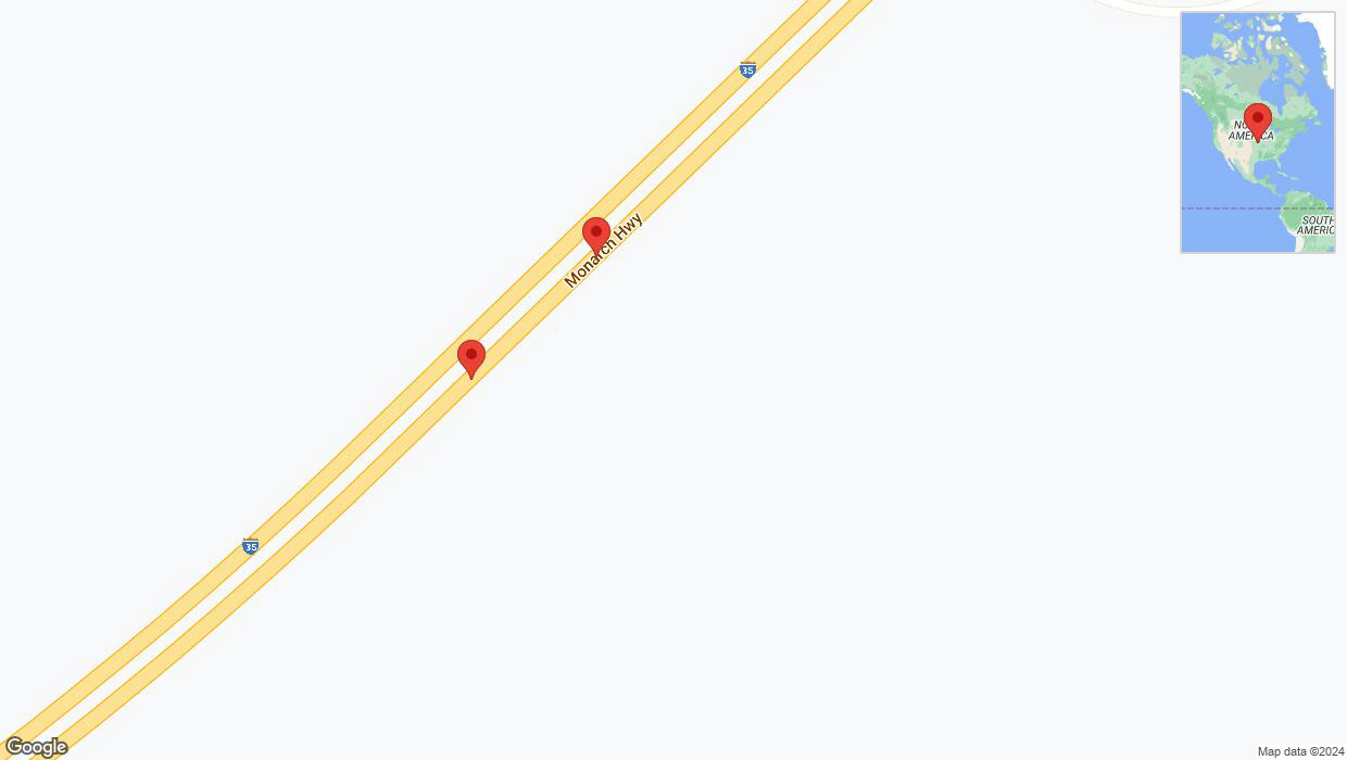 A detailed map that shows the affected road due to 'I-35 Richtung Lone Elm Road' on January 9th at 7:17 a.m.