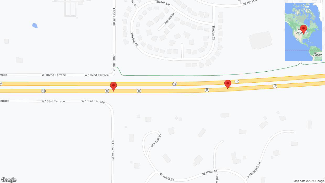 A detailed map that shows the affected road due to 'K-10 Richtung South Woodland Street' on January 26th at 6:15 p.m.