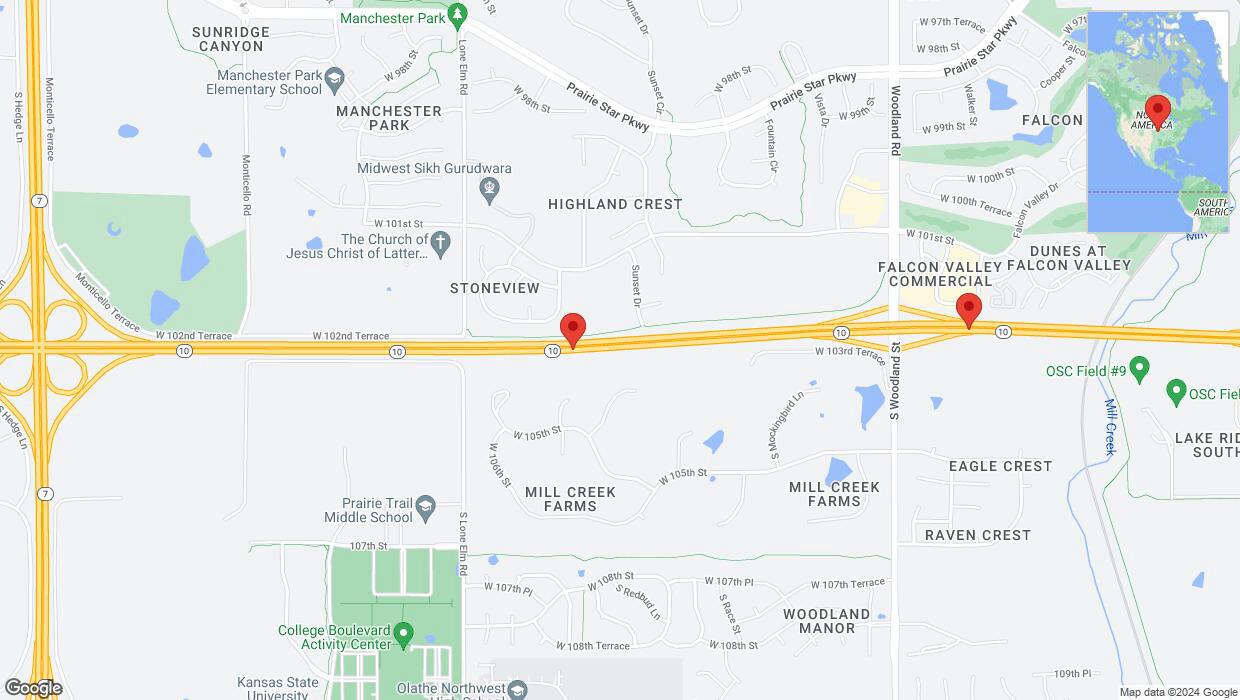 A detailed map that shows the affected road due to 'K-10 Richtung South Woodland Street' on January 26th at 6:48 p.m.