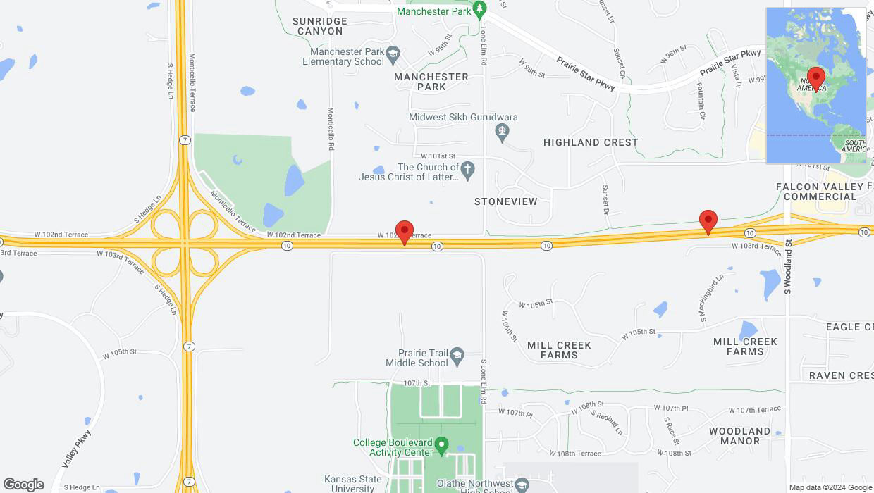 A detailed map that shows the affected road due to 'K-10 Richtung South Woodland Street' on January 26th at 7:03 p.m.