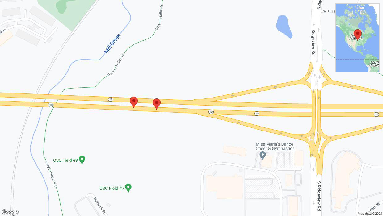 A detailed map that shows the affected road due to 'K-10 Richtung Ridgeview Road' on February 3rd at 5:56 p.m.