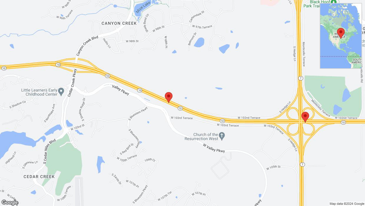 A detailed map that shows the affected road due to 'K-10 Richtung K-7' on February 21st at 3:07 p.m.