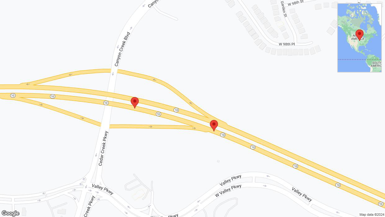 A detailed map that shows the affected road due to 'K-10 Richtung South Cedar Creek Parkway' on March 6th at 11:19 p.m.