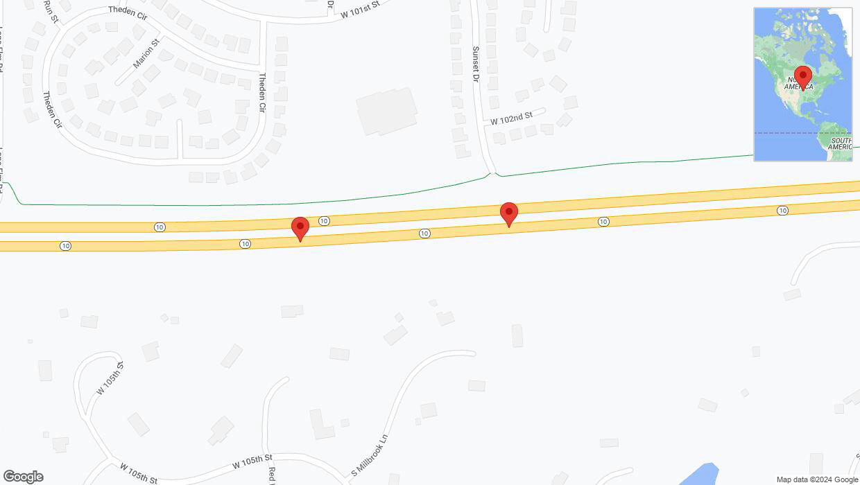 A detailed map that shows the affected road due to 'K-10 Richtung South Woodland Street' on March 18th at 5:20 p.m.
