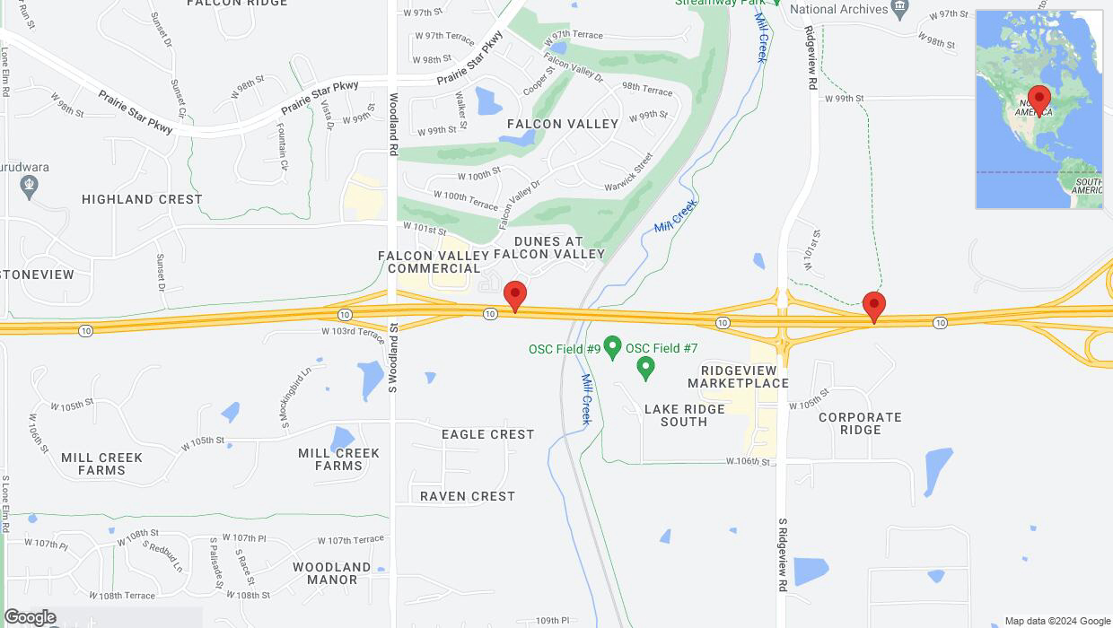 A detailed map that shows the affected road due to 'K-10 Richtung Ridgeview Road' on March 21st at 5:02 p.m.