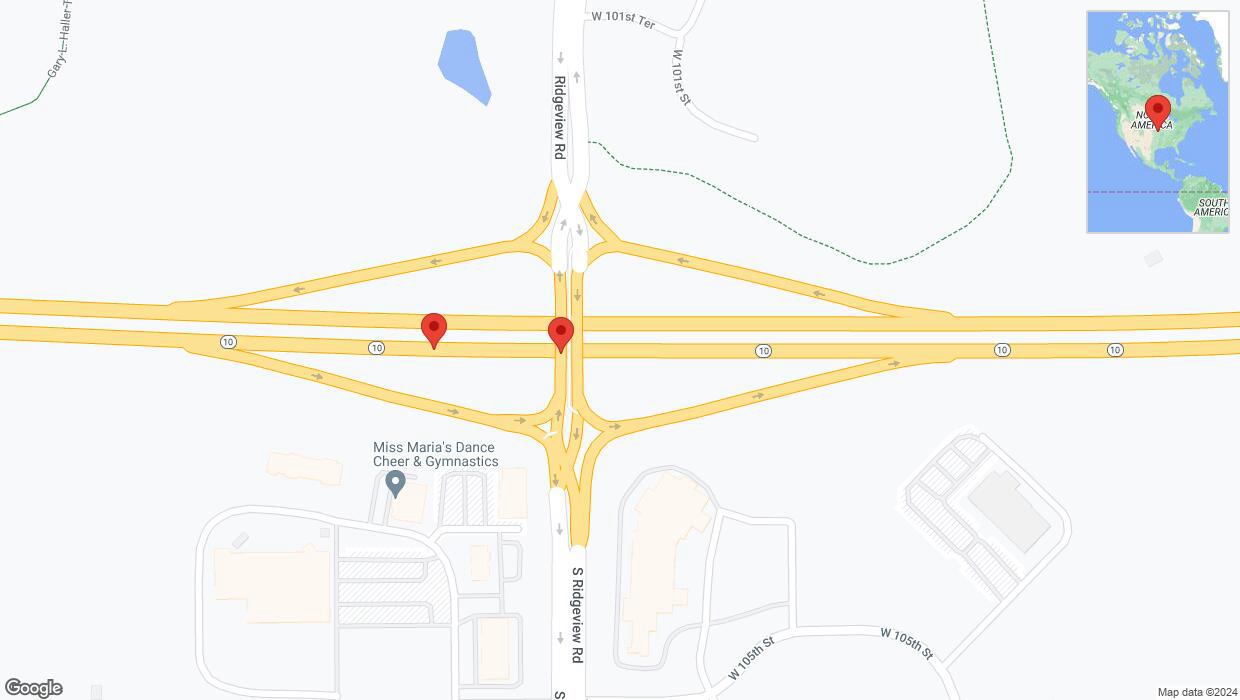 A detailed map that shows the affected road due to 'K-10 Richtung Ridgeview Road' on March 29th at 7:33 p.m.