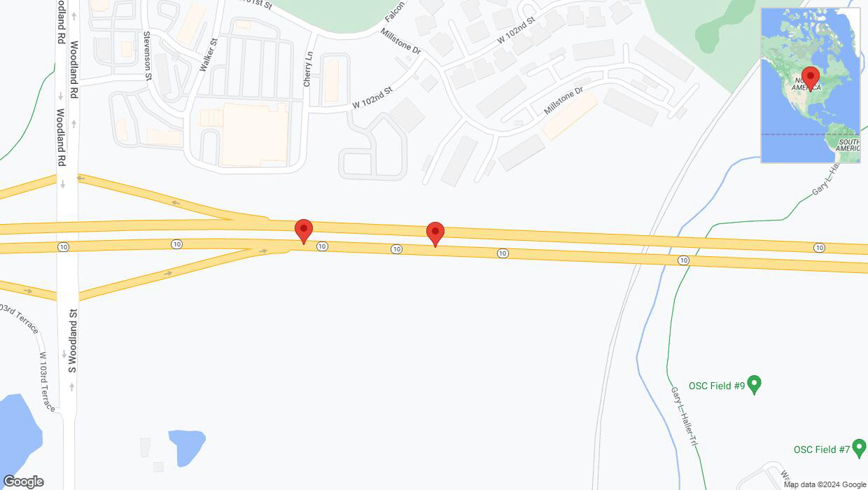 A detailed map that shows the affected road due to 'K-10 Richtung Ridgeview Road' on March 31st at 5:14 p.m.