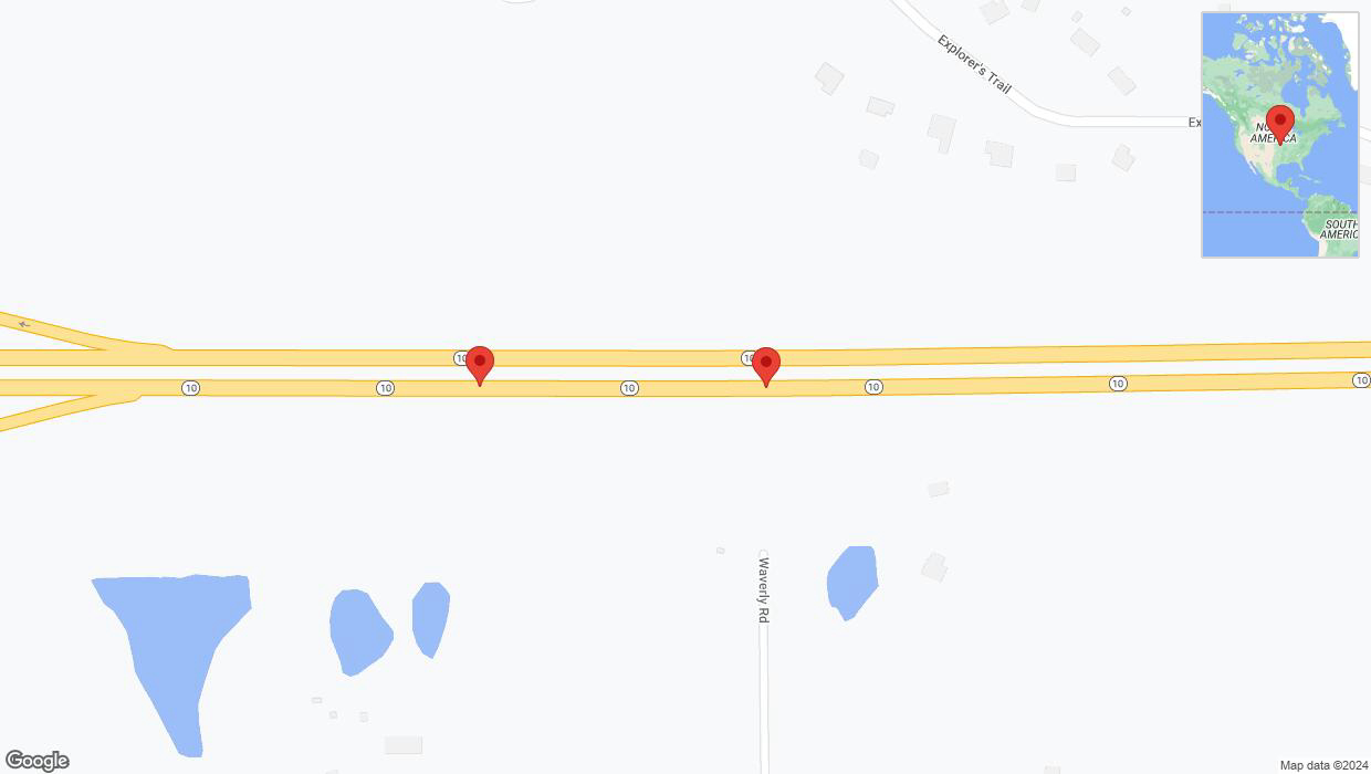 A detailed map that shows the affected road due to 'K-10 Richtung South Cedar Creek Parkway' on April 5th at 5:02 p.m.