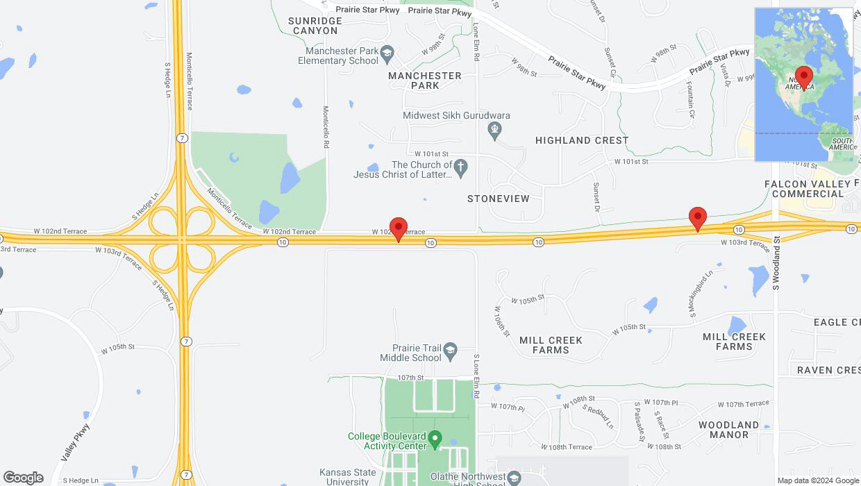 A detailed map that shows the affected road due to 'K-10 Richtung South Woodland Street' on April 17th at 5:48 p.m.