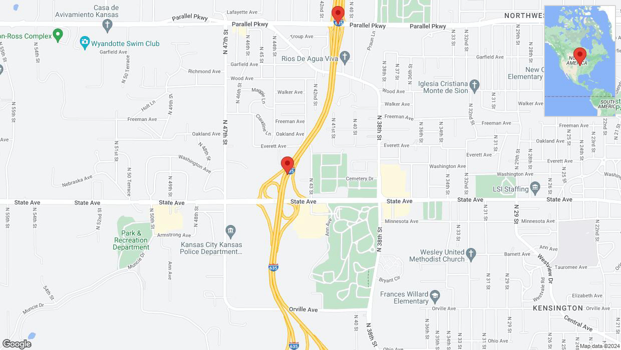 A detailed map that shows the affected road due to 'Reports of a crash on northbound I-635' on May 20th at 10:25 p.m.