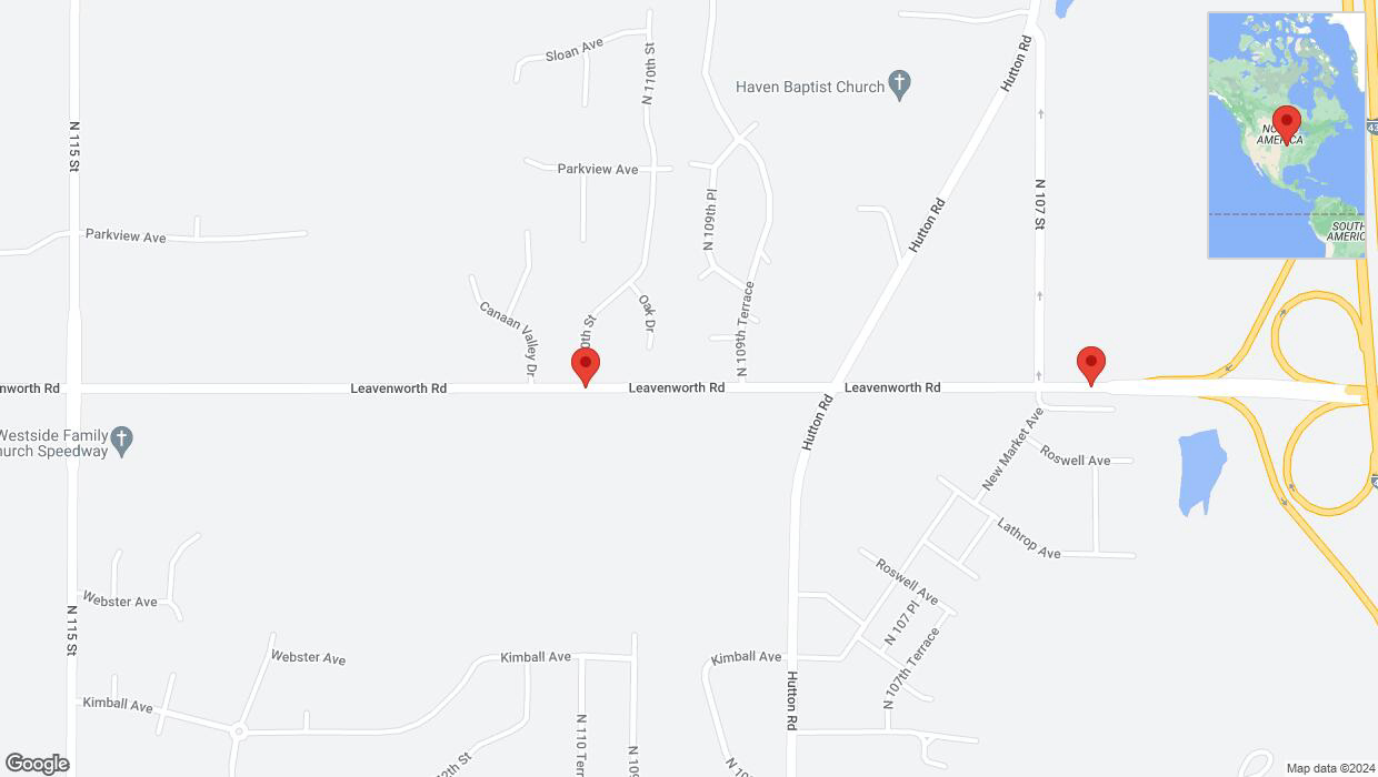 A detailed map that shows the affected road due to 'North 110th Street temporarily closed in Kansas City' on May 29th at 12:43 p.m.