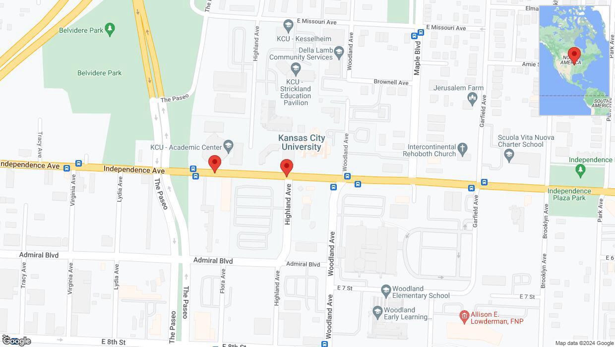 A detailed map that shows the affected road due to 'Independence Avenue/US-24 temporarily closed in Kansas City' on June 1st at 10:30 p.m.