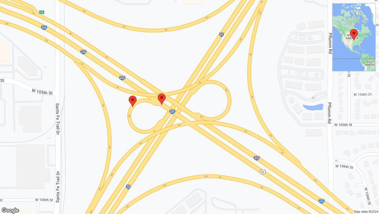 A detailed map that shows the affected road due to 'Crash update: Interstate 435' on May 31st at 2:55 p.m.