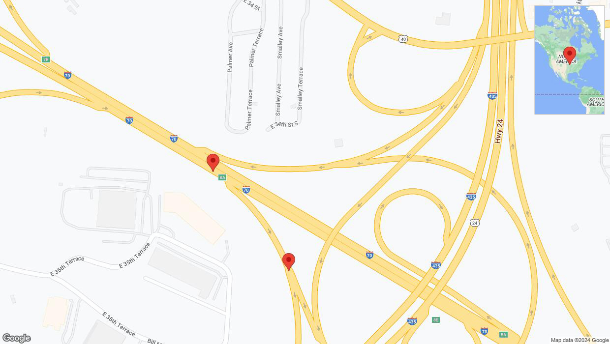 A detailed map that shows the affected road due to 'Enterprise Drive closed in Kansas City' on June 1st at 9:30 p.m.