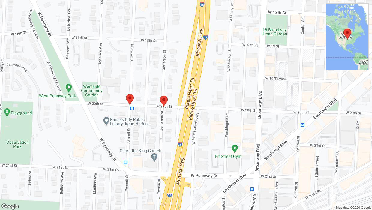 A detailed map that shows the affected road due to 'Kansas City: Summit Street temporarily closed' on June 4th at 6:40 p.m.