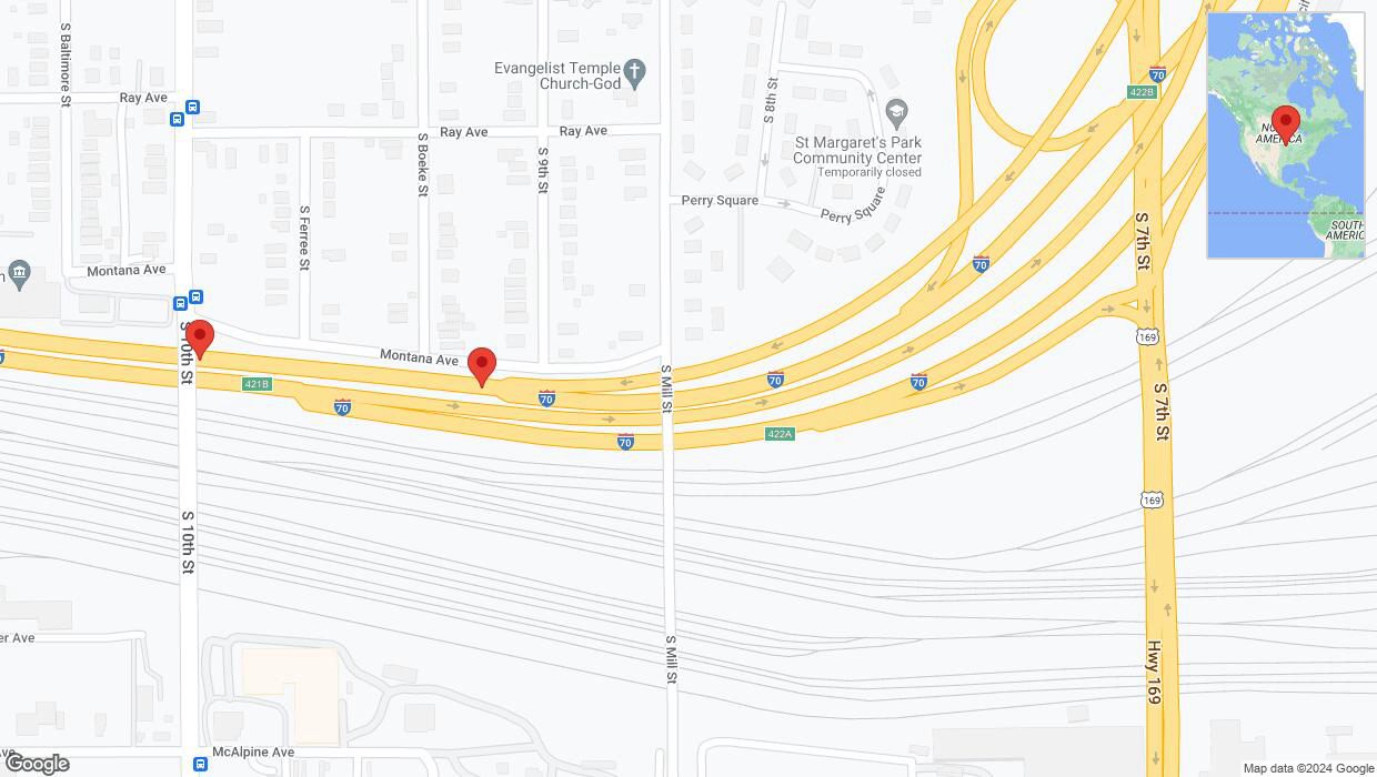 A detailed map that shows the affected road due to 'Crash update: I-70' on June 4th at 9:01 p.m.