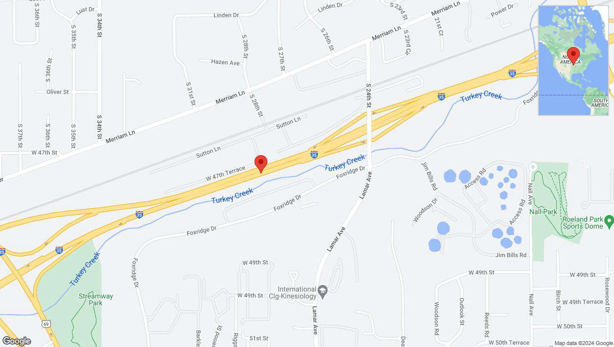 A detailed map that shows the affected road due to 'A crash has been reported on northbound I-35' on June 7th at 6:17 p.m.