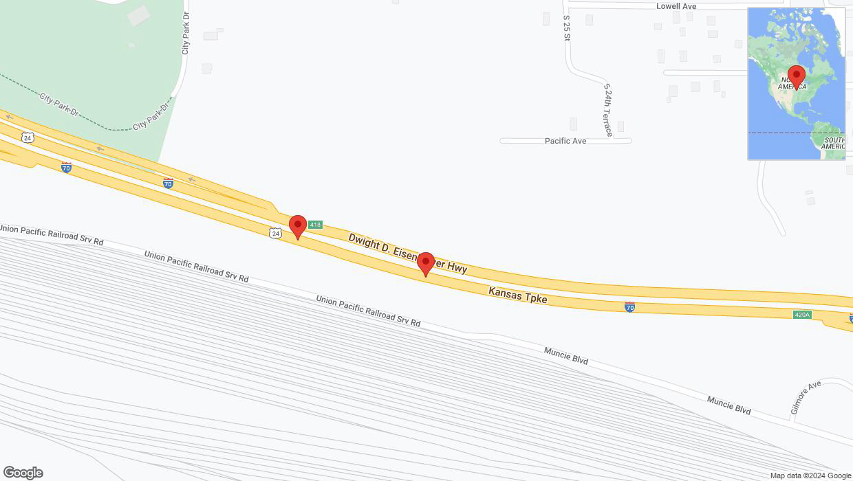 A detailed map that shows the affected road due to 'Crash report: I-70' on June 13th at 9:45 p.m.